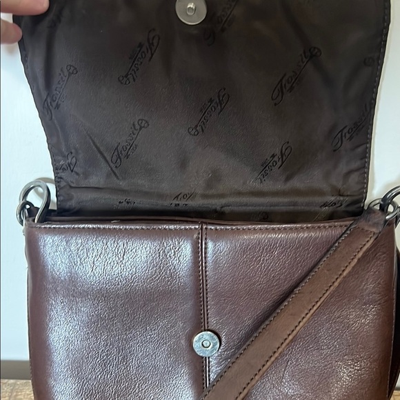 Vintage Original Fossil Brown Leather Crossbody Bag - Picture 8 of 14